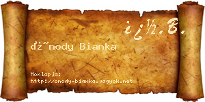 Ónody Bianka névjegykártya